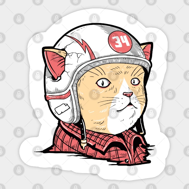 Cat racer Sticker by sharukhdesign